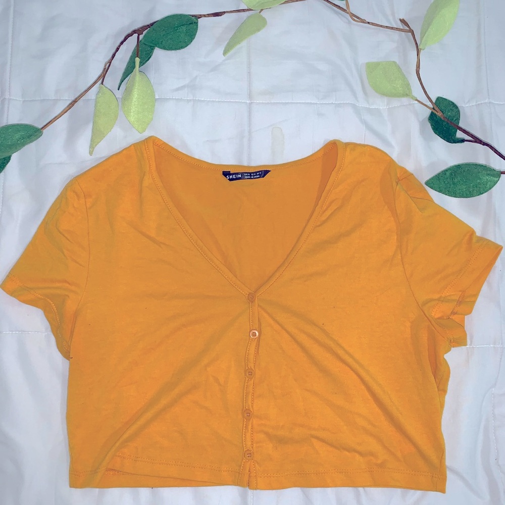 Yellow crop top